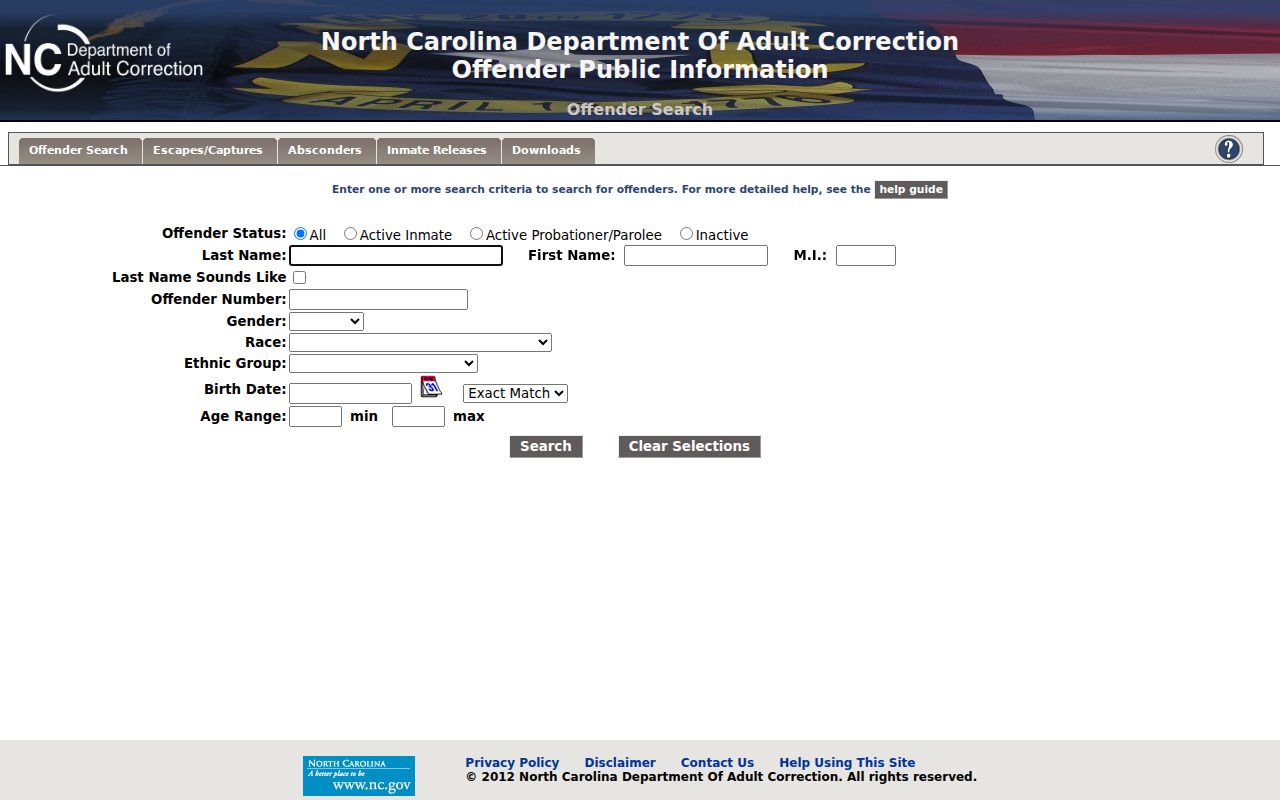 Cabarrus County resident lookup state offender information search