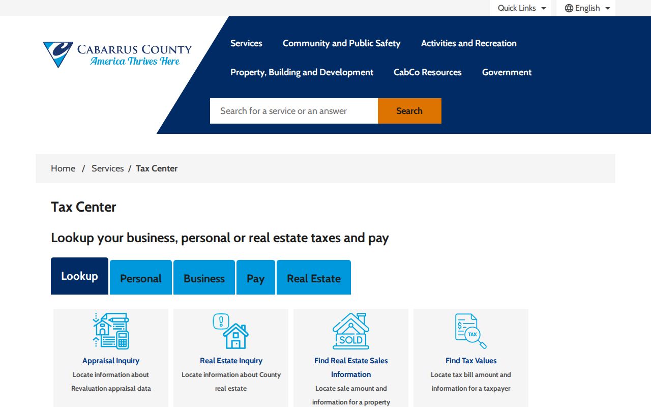 Cabarrus County ZIP code directory tax and property lookup services