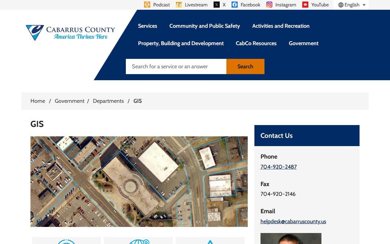 Cabarrus County ZIP code directory GIS geography service